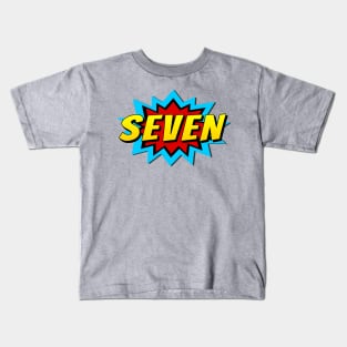 Seven Super Hero Birthday Kids T-Shirt